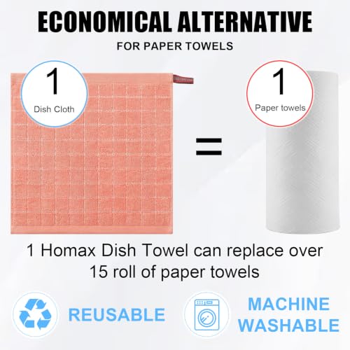 100% Cotton Terry Kitchen Dish Cloths (6 Count)