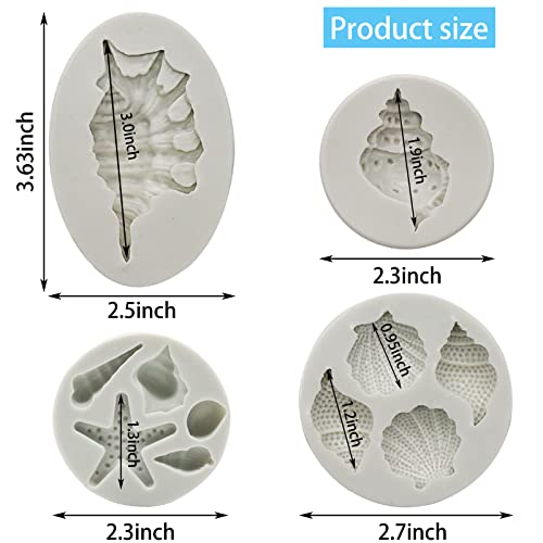 Marine Theme Fondant Molds 4pcs Starfish Fondant Cake Mold (4 Count)
