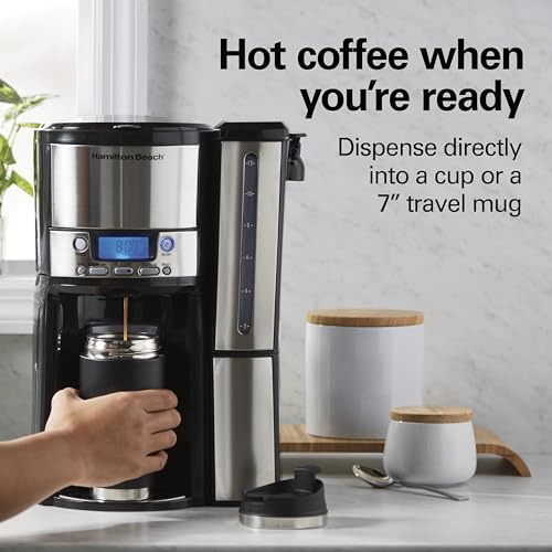 One Press Programmable Dispensing 12 Cup Coffee Maker with Internal Coffee Pot