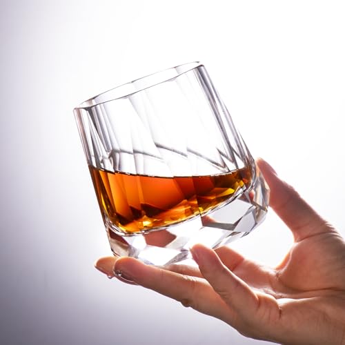 Crystal Whiskey Glasses Set of 2 Handcrafted Old Fashioned Glasses