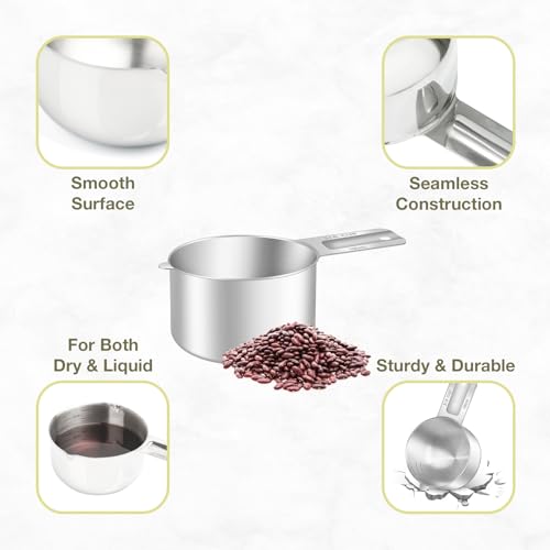 2PCS 3/4Cup (180ml, 6oz) Measuring Cup, Etched Inner Scale Measure Scoop