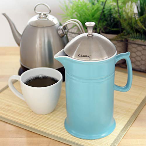 Stoneware French Press with Stainless Steel Plunger and Lid