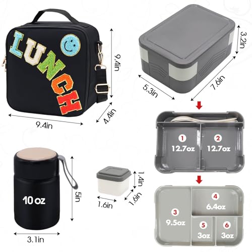 Insulated Lunch Bag for Boys Girls with 10oz Thermo