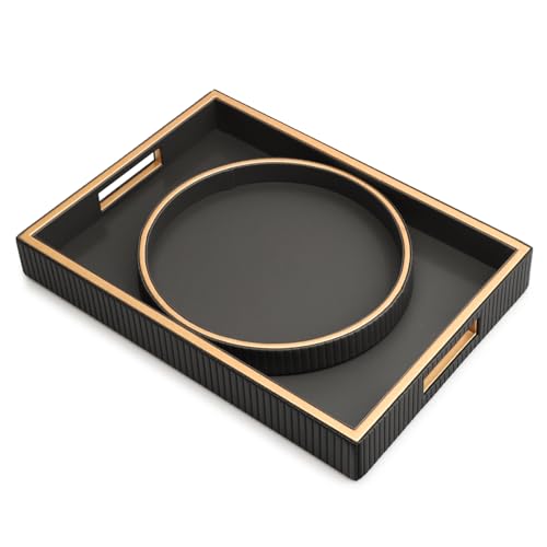 Leather Tray Desktop Storage Organizer (2 Count)