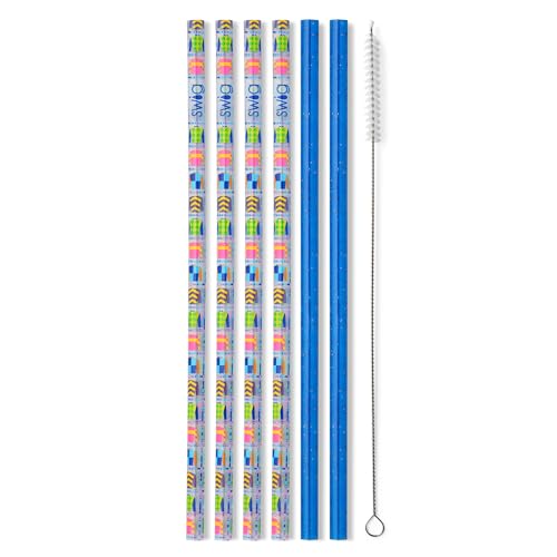 Reusable Straw Set with Cleaning Brush (6 Count)