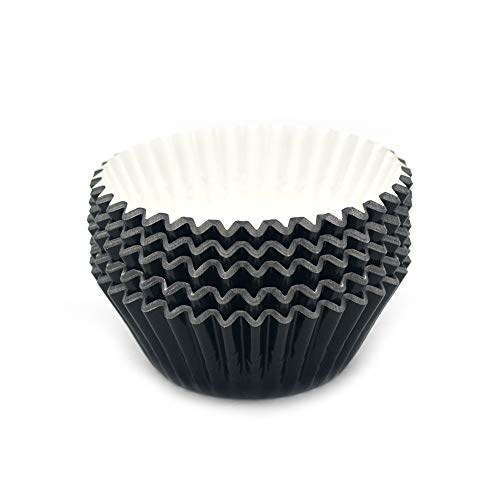 Standard Black Foil Cupcake Liners Muffin Baking Cups for Party and More (100 Count)