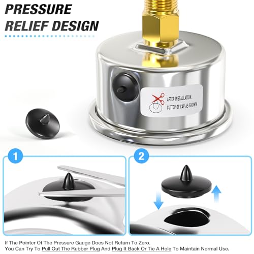 30inHG~30Psi Vacuum Gauge Stainless Steel 1