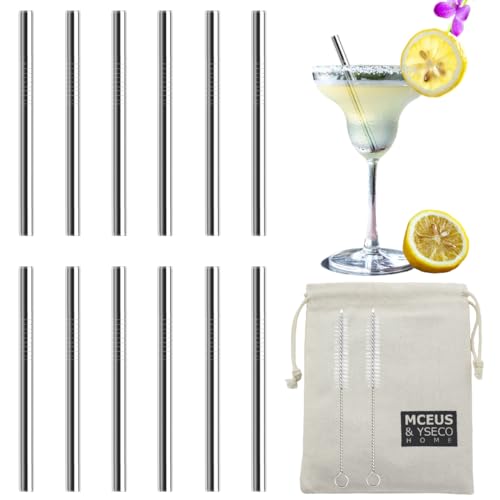 12 Pack 4.7 Inch Extra Short Metal Cocktails Straws (12 Count)