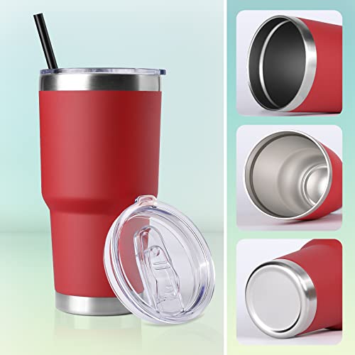30 oz Tumbler with Lid and Straw (4 Count)