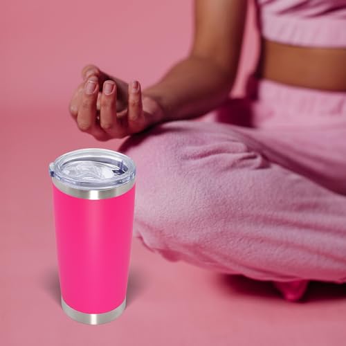 20oz Tumbler with Lid Stainless Steel Tumblers Insulated Mug Hot Pink 12P (12 Count)