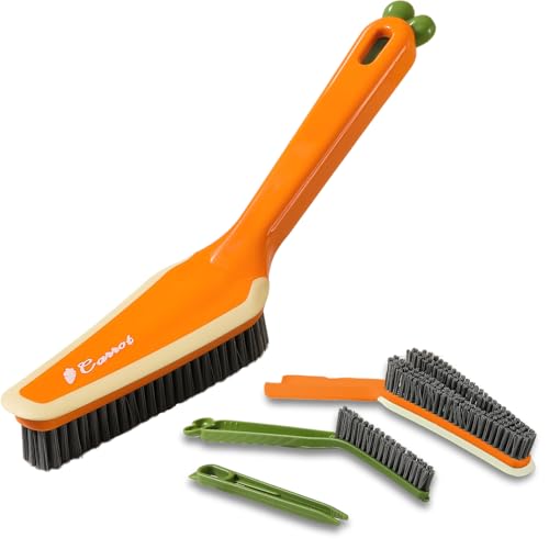 3-in-1 Detail Cleaning Brush, Crevice Grout Brush, Orange