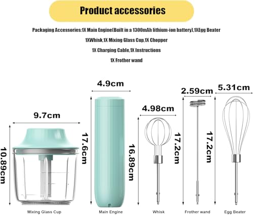 Hand Mixer with Whisk and Forther Wand