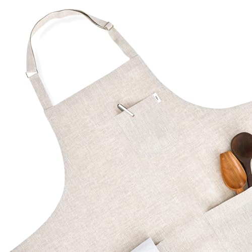 100% Pure Linen Apron Light Natural Woven