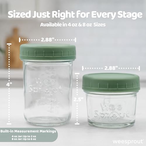 Glass Baby Food Storage Jars w (12 Count)