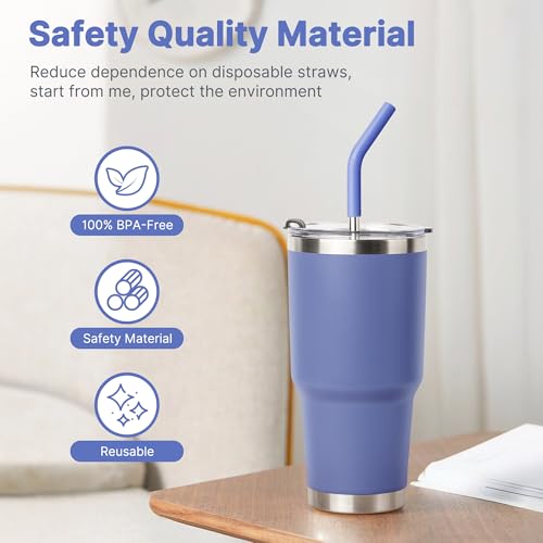 9.5" Metal Straws Reusable for 30