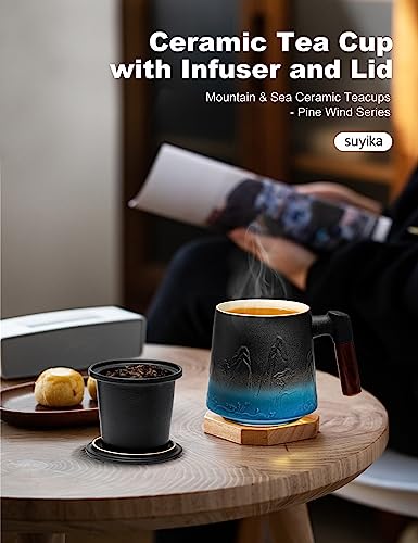 Ceramic Tea Cup with Infuser and Lid