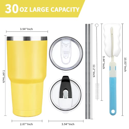 30 oz Tumbler with Lids and Straws