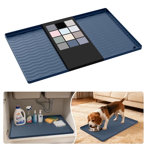 Waterproof Silicone Under Sink Mat 22'' x 14'' Shelf Liner for Kitchen and Bathroom