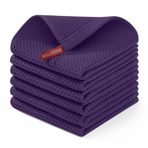 100% Cotton Waffle Weave Kitchen Dish Cloths 6 (6 Count)