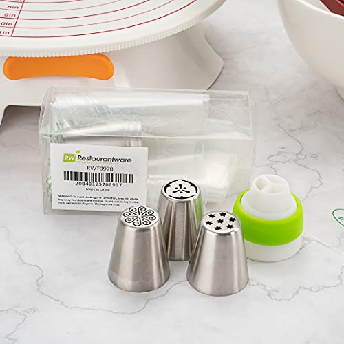 Pastry Tek Russian Piping Tips Set 17 Piece Durable Cake Decorating Kit