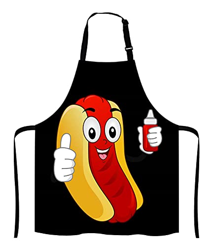 Funny Hotdog Sandwich Ketchup Kitchen Cooking BBQ Chef Apron