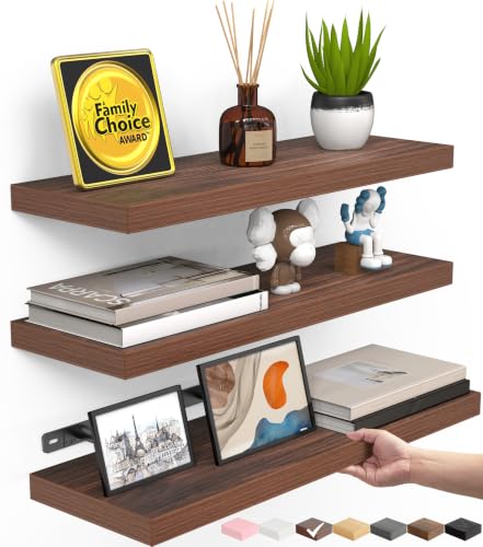 Walnut Like Floating Shelves 15.7in