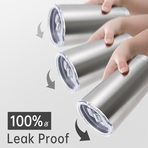 20 oz Tumblers Bulk Stainless Steel Tumbler with Lid (6 Count)