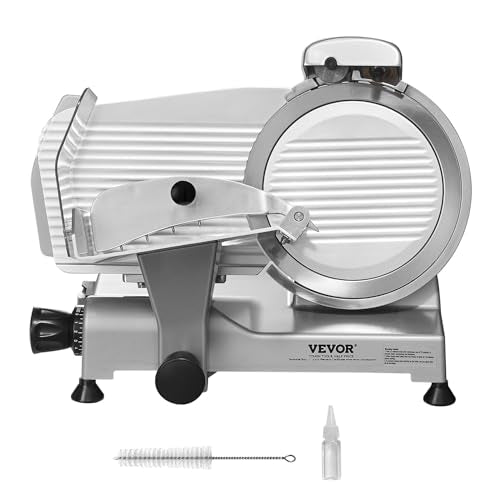 Meat Slicer 340W Electric Deli Food Slicer with 10" SUS420 Stainless Steel Blade and Built