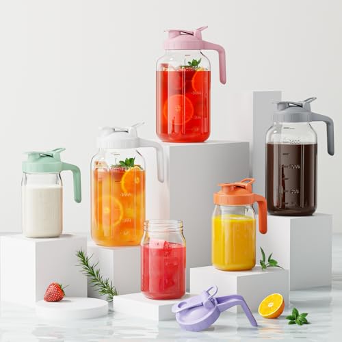 Glass Pitcher with lid (2 Count)