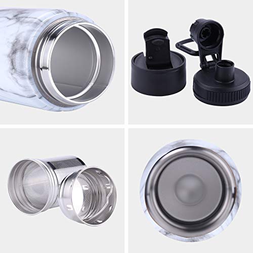 Tea Infuser Bottle With Removable Loose Leaf Filter Stainless Steel Insulated Travel Tea Strainer Tumbler Tea Drinkers Gifts for Men Women
