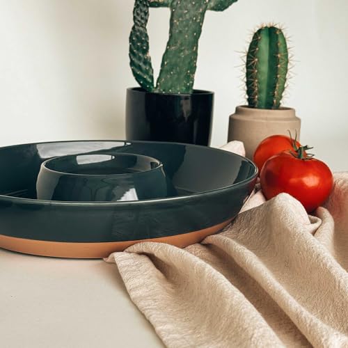 Ceramic Chips and Dip Serving Tray