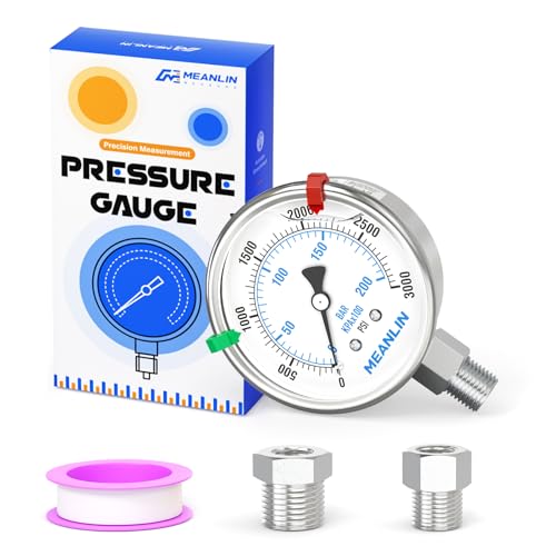 0~3000Psi Stainless Steel Liquid Filled Pressure Gauge 2.5" FACE DIAL 1