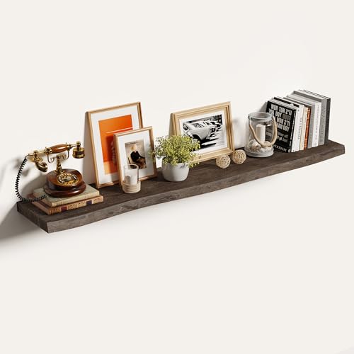 Wood Floating Shelves Live Edge 55” Set of 1