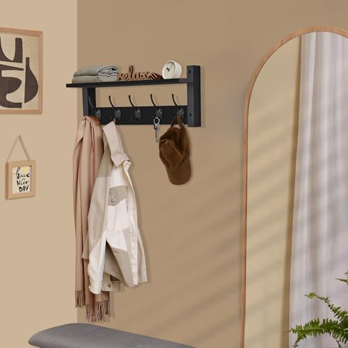 Coat Rack Wall Mount with Shelf