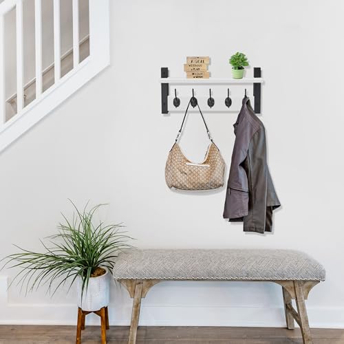 Coat Rack Wall Mount with Shelf