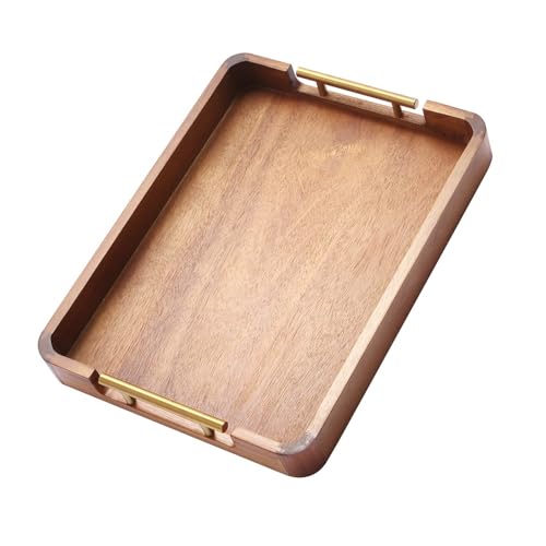 Acacia Wood Serving Tray with Handles
