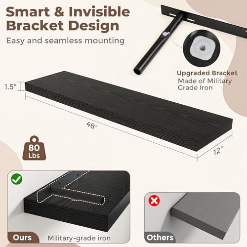12 Inch Deep Floating Shelves (2 Count)