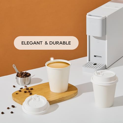 100 Pack 10 oz Disposable Paper Coffee Cups with Lids (100 Count)