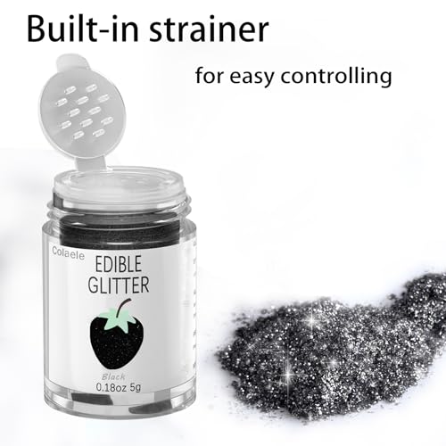 Black Edible Glimmer Powder Glitter