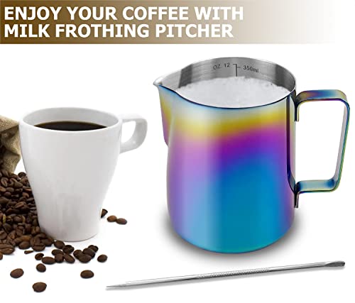 Stainless Steel Milk Frothing Pitcher 12 oz