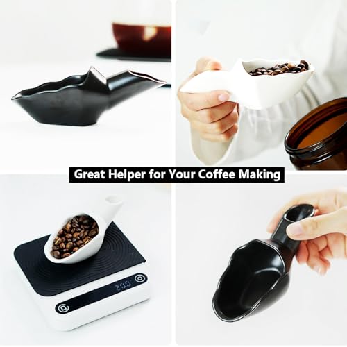 Coffee Bean Measuring Scoop with Funnel Coffee Bean Dosing Cup Ceramic Ground Coffee Spoon For Coffee Tea Sugar Flour