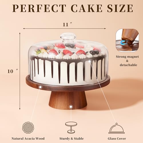 Wooden Cake Stand with Lid
