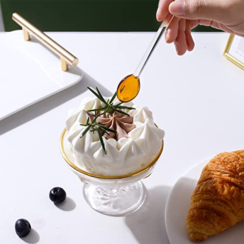 5 Pieces Glass Spoons for Coffee Teaspoons Glass Stirring Spoon Rod 5.9 inch Coffee Stirrers Ice Tea Spoon Glass Mixing Spoon for Tea SugarHome Bar Party (5 Count)