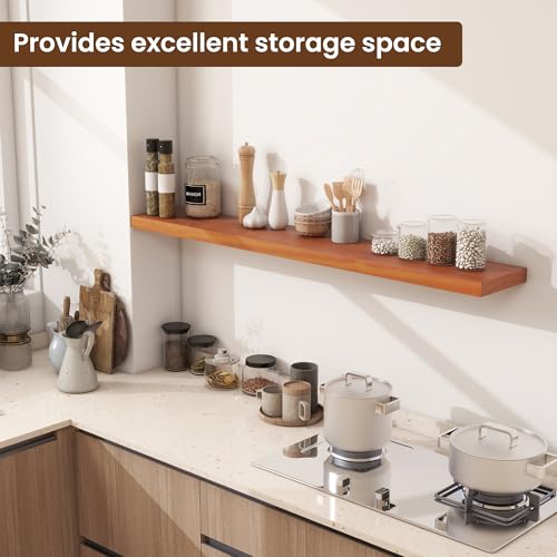 Solid Wood Floating Shelves 48 Inches Long