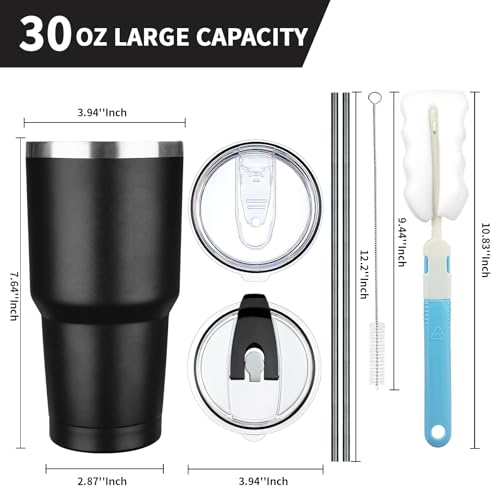 30 oz Tumbler with Lids and Straws