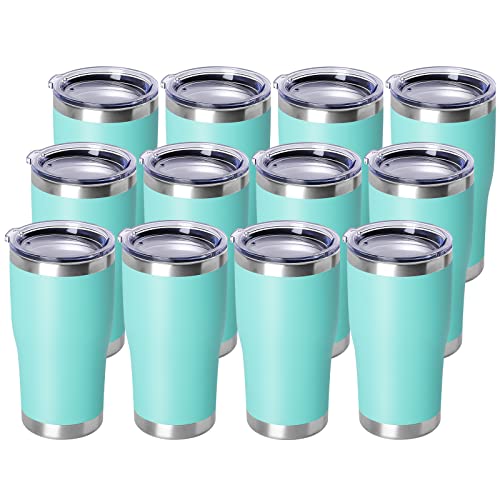 20oz Tumbler with Lid Stainless Steel Tumblers Bulk (12 Count)