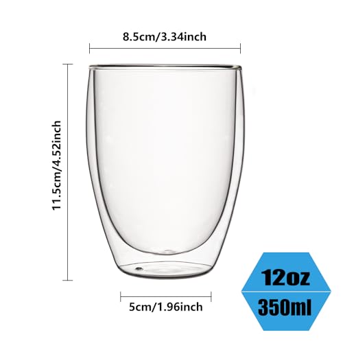 Glass Coffee Mugs Set of 2