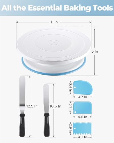 Cake Decorating Kit with Turntable Baking Supplies for Beginner Pros