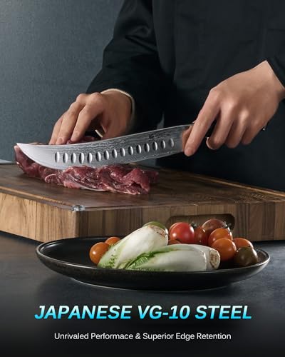 10" Damascus Carving Knife for Meat Cutting