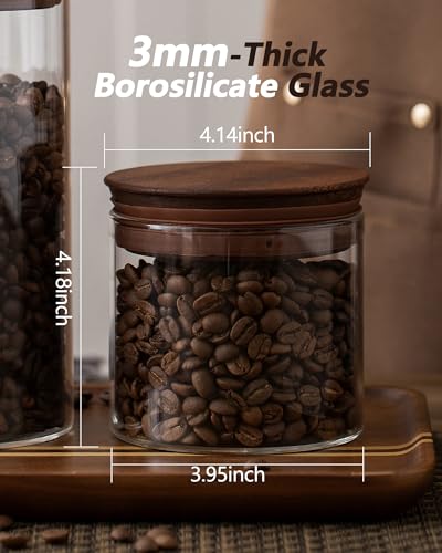17 oz Coffee Canister with Scoop and Wooden Lids